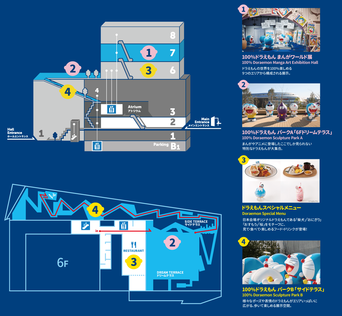 東京ドリームパーク館内　TOKYO DREAM PARK　有料チケットエリア／無料エリア